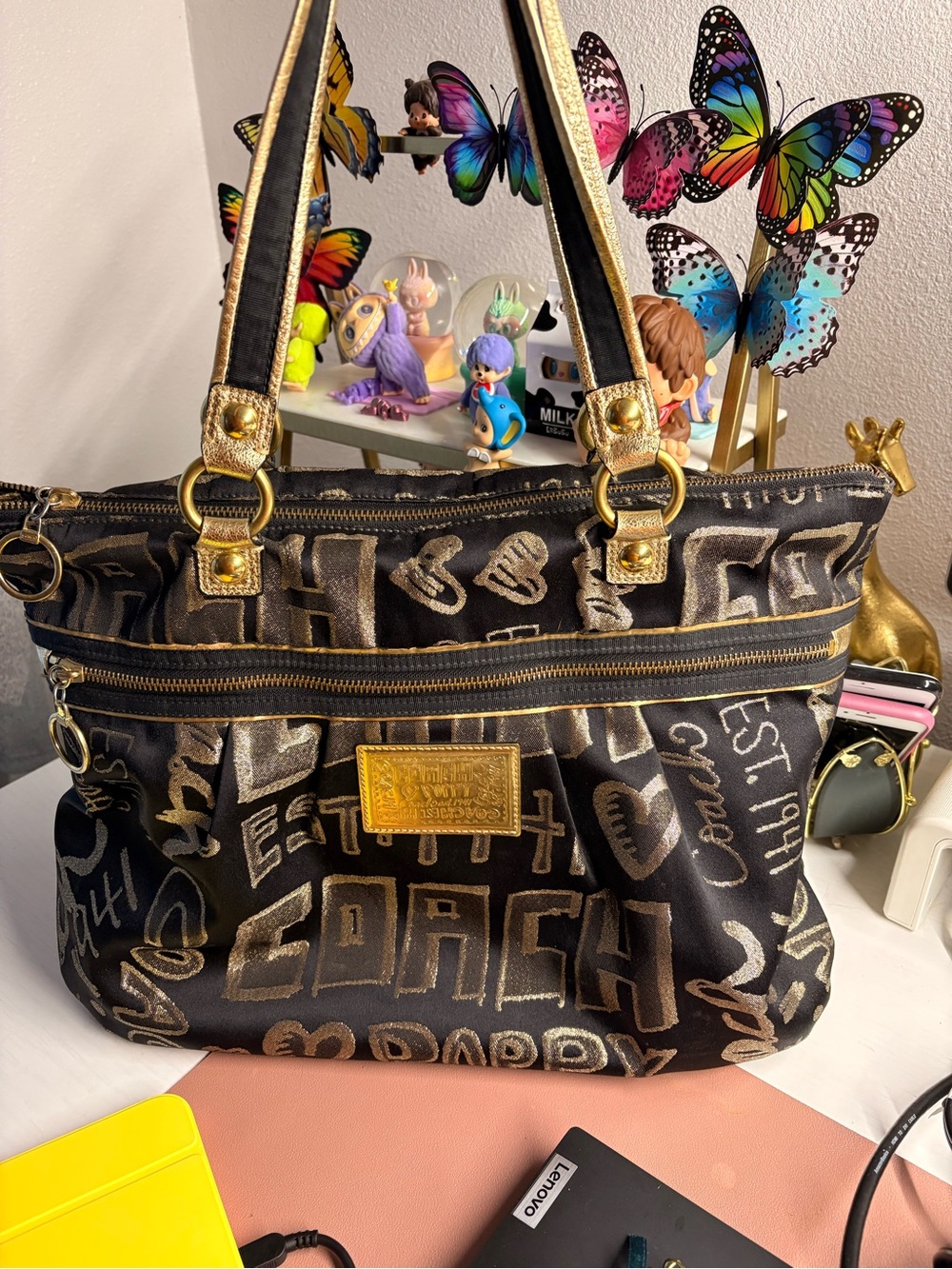 Vintage Coach Poppy Graffiti Tote